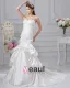 Satin Rüschen Applique Schatz Gericht Mermaid Brautkleid Hochzeitskleider