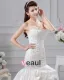 Satin Rüschen Applique Schatz Gericht Mermaid Brautkleid Hochzeitskleider