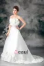 Strapless Flower Floor Length Court Train Satin Empire Wedding Dress