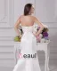 Elegant Sweetheart Beading Ruffles Floor Length Court Train Satin Sheath Wedding Dress