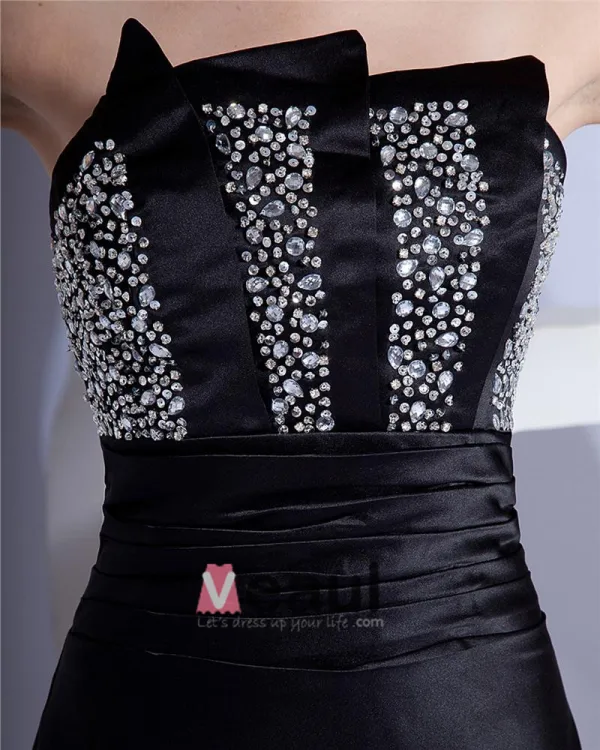 Sheath Strapless Short Mini Satin Women's Cocktail Party Dress
