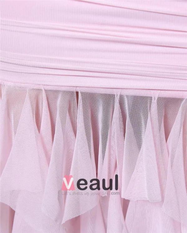 Elegant Garn Ruffle Plissert Blomst Skranende Asymmetrisk Lengde Kvinner Ballkjoler