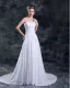 Sweetheart Etage Longueur Robe De Mousseline De Mariée Empire Plisse
