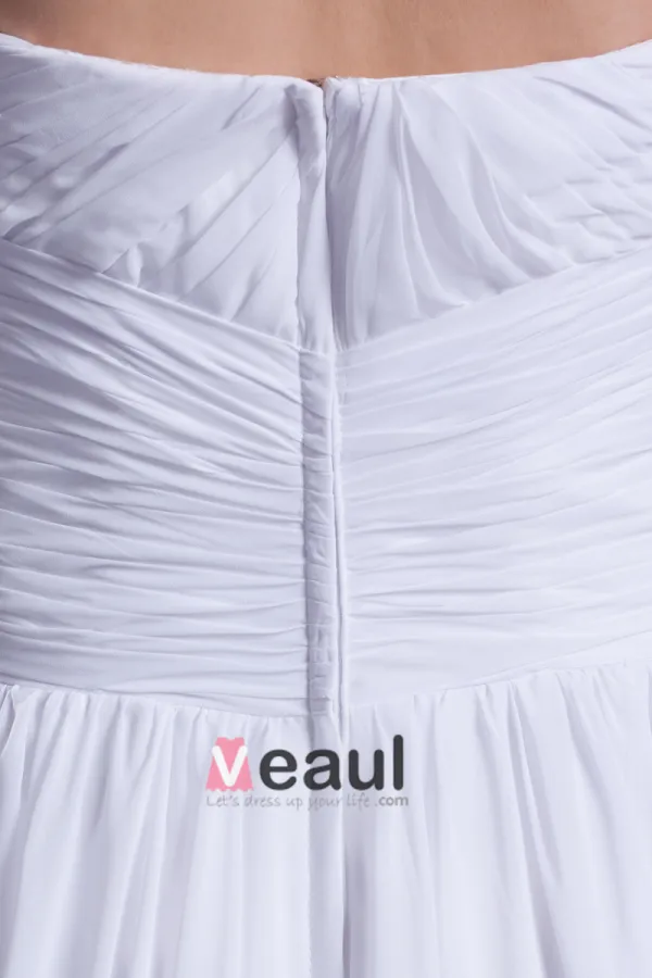 Sweetheart Etage Longueur Robe De Mousseline De Mariée Empire Plisse