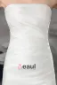 Satin A Volants Fleur De Train De Cour De Robe De Mariée Fourreau Bustier