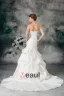 Satin A Volants Fleur De Train De Cour De Robe De Mariée Fourreau Bustier