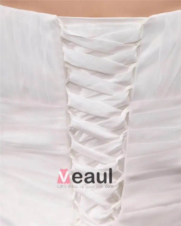 Elegant Tribunal Bretelles En Mousseline Une Ligne De Mariée Plus La Taille Robe De Mariée