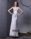 Perlant Cheville Longueur Robe De Mousseline De Mariée Fourreau