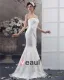 Fleur De Longueur De Plancher Bretelles Perles Dentelle Plissee Robe De Mariée Sirène