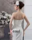 Fleur De Longueur De Plancher Bretelles Perles Dentelle Plissee Robe De Mariée Sirène