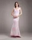 V Cou Applique Perles Etage Longueur Satin Robe De Mariée Fourreau