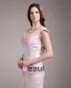V Cou Applique Perles Etage Longueur Satin Robe De Mariée Fourreau