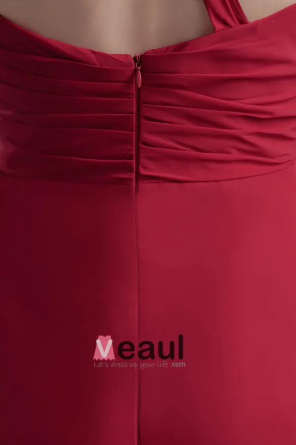 En Mousseline A Volants Etage Une Epaule Robe De Demoiselle D'honneur De Longueur Plisse De Mode