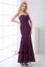 Chiffon Ruffle Kjaereste Ermelos Rygglose Glidelas Ankel Lengde Plissert Cocktail Kjoler