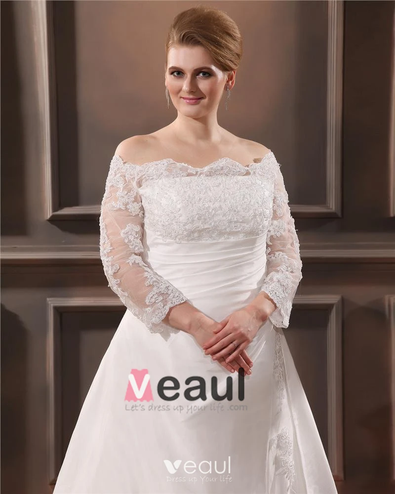 Off the Shoulder Plus Size Tulle Wedding Dresses VW1849 – Viniodress