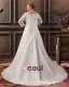 Mooie Off-the-shoulder Kathedraal Trein Taft Kant Grote Maten Bruidsjurken Trouwjurken