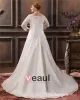 Beautiful Off-The-Shoulder Cathedral Train Taffeta Lace Plus Size Wedding Dresses