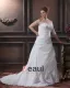 A-ligne Bretelles En Taffetas Broderies De Perles Plus La Robe De Mariage De Taille