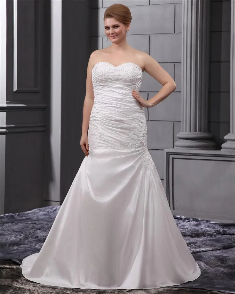Sateng Applikere Kapell Store Størrelser Brudekjoler Bryllupskjoler