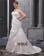 Satin Applique Chapel Plus Size Bridal Gown Wedding Dress