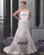 Satin Applique Chapel Plus Size Bridal Gown Wedding Dress