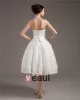 Elegant Short Mini Satin Lace Sweetheart Wedding Dress