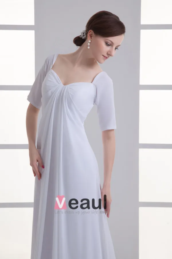 Chiffon Ruffle Sweetheart Court Train Empire Wedding Dress