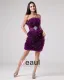 Organza Beading Flower Knee Length Cocktail Dress