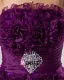 Organza Beading Flower Knee Length Cocktail Dress