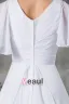 V Neck Short Sleeve Beading Pleated Floor Length Chiffon Empire Wedding Dress