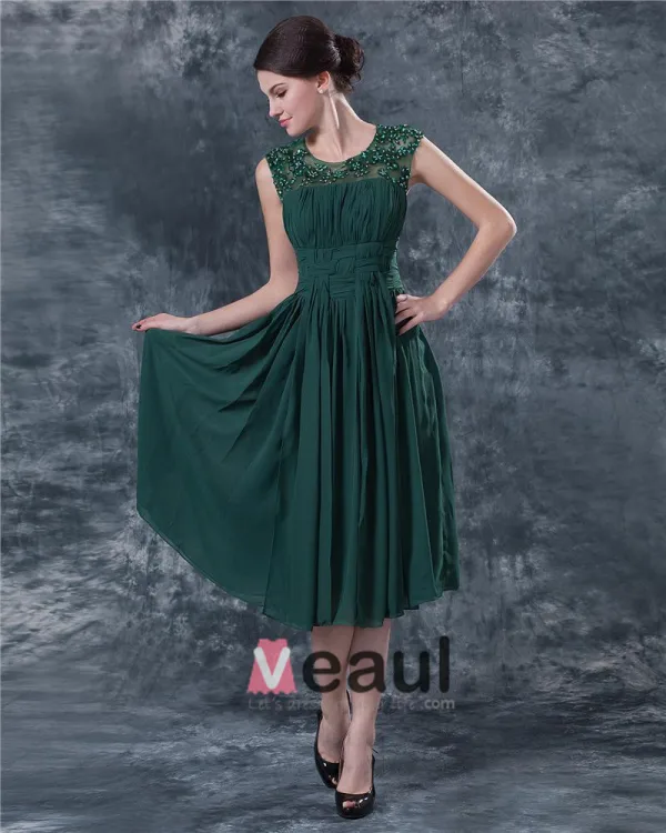 Sabrina Mini-meres Perlant La Robe Courte En Mousseline De Soie Des Robes Invites Speciaux
