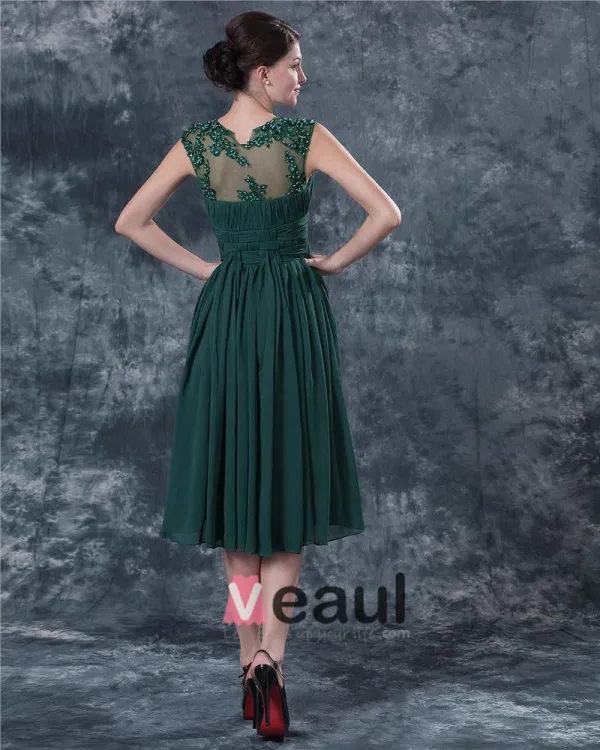 Sabrina Mini-meres Perlant La Robe Courte En Mousseline De Soie Des Robes Invites Speciaux
