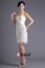 Fashion Satin Lace Pleated Flower Strapless Thigh Length Mini Wedding Dress