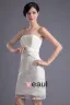 Fashion Satin Lace Pleated Flower Strapless Thigh Length Mini Wedding Dress