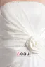 Fashion Satin Lace Pleated Flower Strapless Thigh Length Mini Wedding Dress