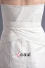 Fashion Satin Lace Pleated Flower Strapless Thigh Length Mini Wedding Dress