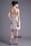 Fashion Satin Lace Pleated Flower Strapless Thigh Length Mini Wedding Dress
