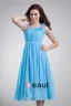 Chiffon Ruffle Flower Shoulder Straps Knee Length Bridesmaid Dress