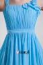 Chiffon Ruffle Flower Shoulder Straps Knee Length Bridesmaid Dress
