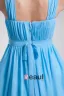 Chiffon Ruffle Flower Shoulder Straps Knee Length Bridesmaid Dress