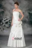 Sequins De Satin A Volants Fleur Une Epaule Etage Longueur Robe De Mariée Fourreau