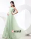 Empire One Shoulder Floor Length Chiffon Bridesmaid Dress