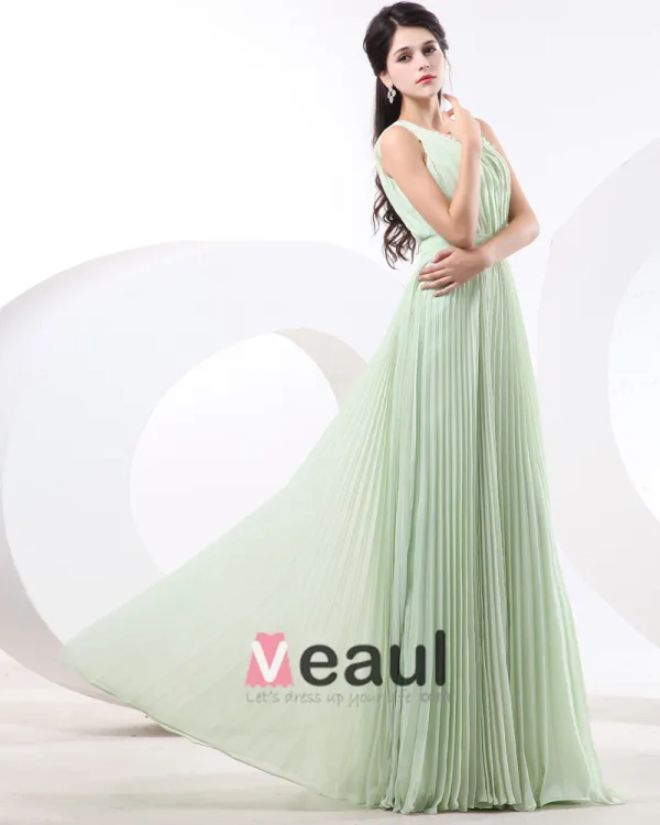 Empire One Shoulder Floor Length Chiffon Bridesmaid Dress