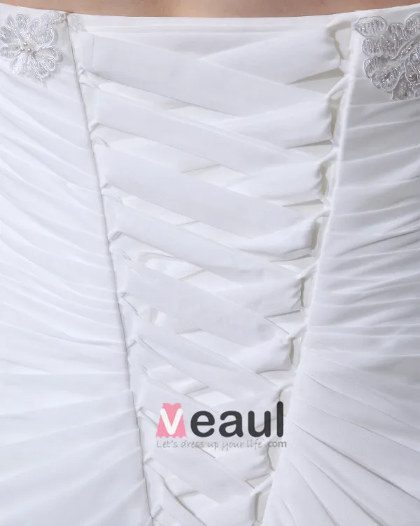 Spaghetti Elegant Bretelles En Satin Parole Longueur Des Robes En Mousseline De Soie Plus La Taille De Mariage Sans Manche