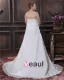 A-ligne De Balayage Bretelles En Mousseline De Soie Satin Perle Plus La Robe De Mariage De Taille