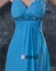 Klassiske Chiffon Ruffle Kjaereste Gulv Lengde Modre Av Bruden Gjester Kle