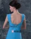 Klassiske Chiffon Ruffle Kjaereste Gulv Lengde Modre Av Bruden Gjester Kle