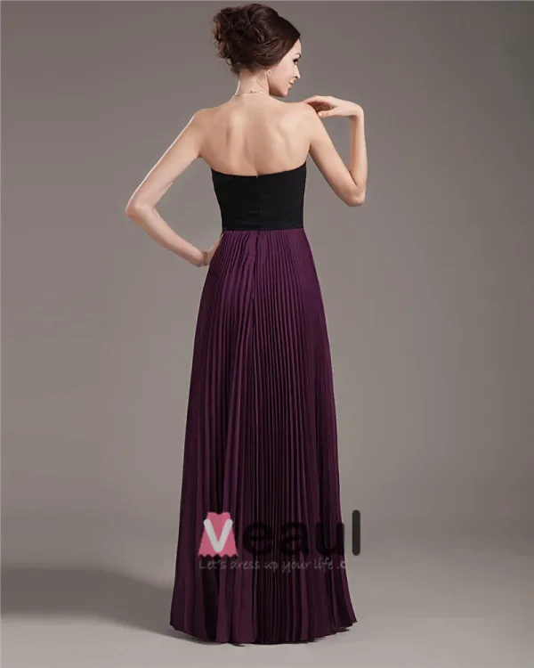 Chiffon Perler Ruffles Kjaereste Gulv Lengde Ballkjoler