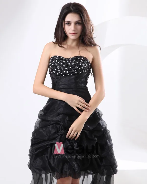 Volants D'organza D'applique Sweetheart Rez-de Robes De Cocktail De Longueur