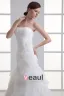 Organza Flower Strapless Court Train Tiered Mermaid Wedding Dress